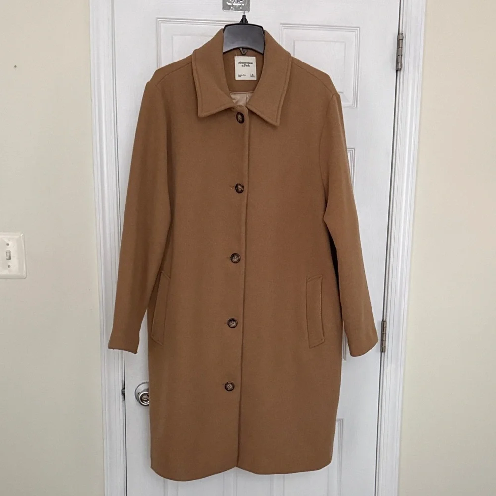 XL Abercrombie & Fitch Women's Wool-Blend Tailored Topcoat - Picture 1 of 7